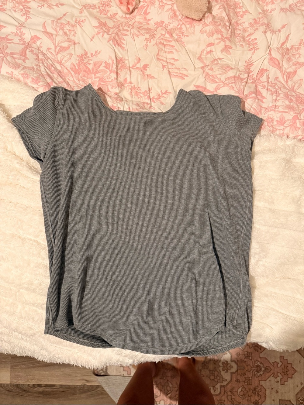 lululemon athletica Short Sleeve Ribbed Top — Heather Gray